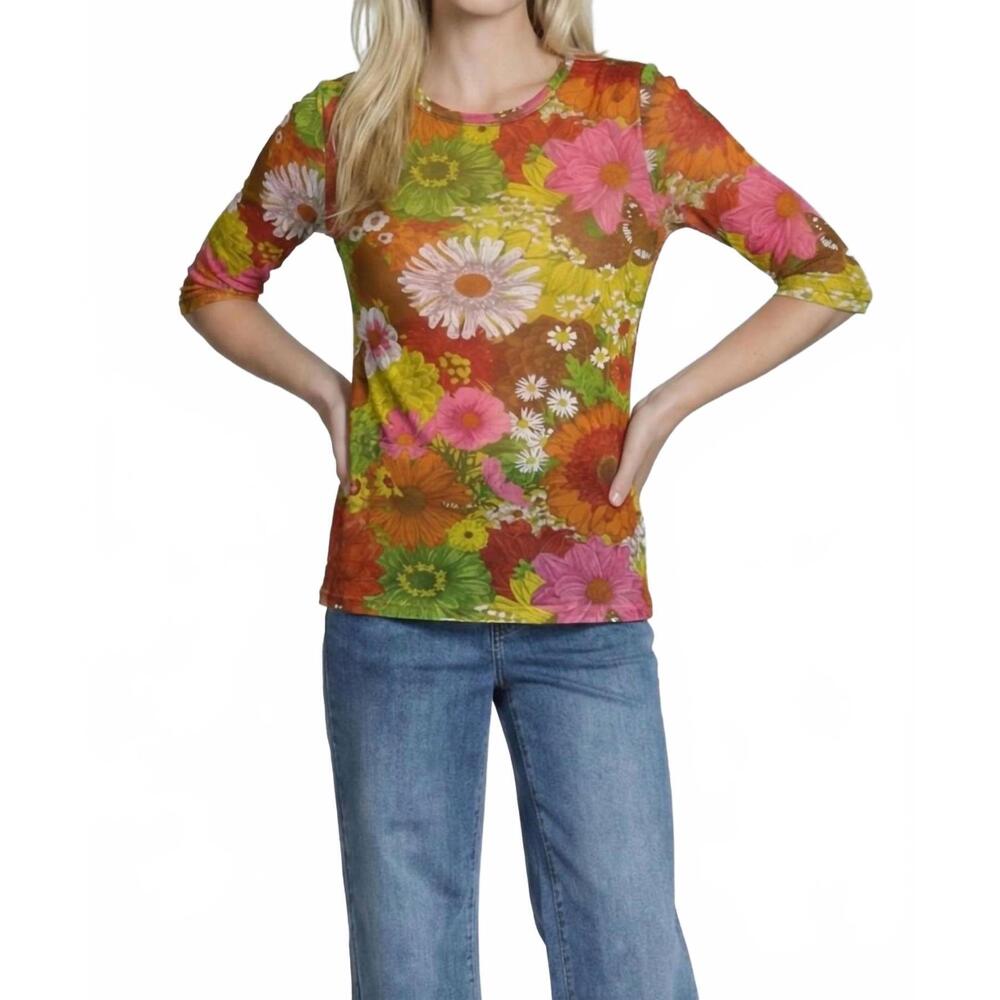 NEW APNY floral mesh top in coconut